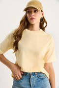100% Organic Cotton Relaxed Fit Round Neck T-Shirt 60602050 - Butter