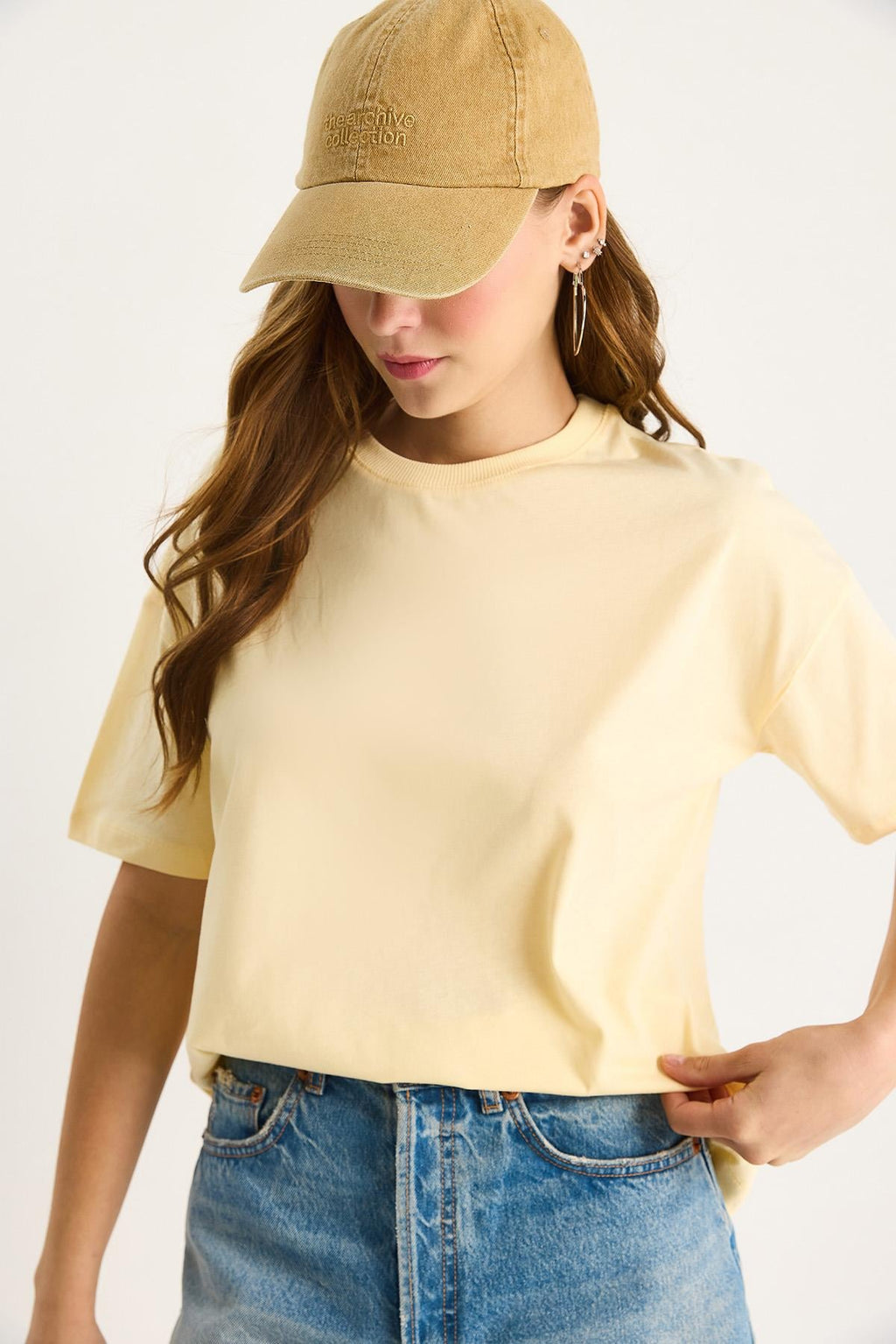 100% Organic Cotton Relaxed Fit Round Neck T-Shirt 60602050 - Butter