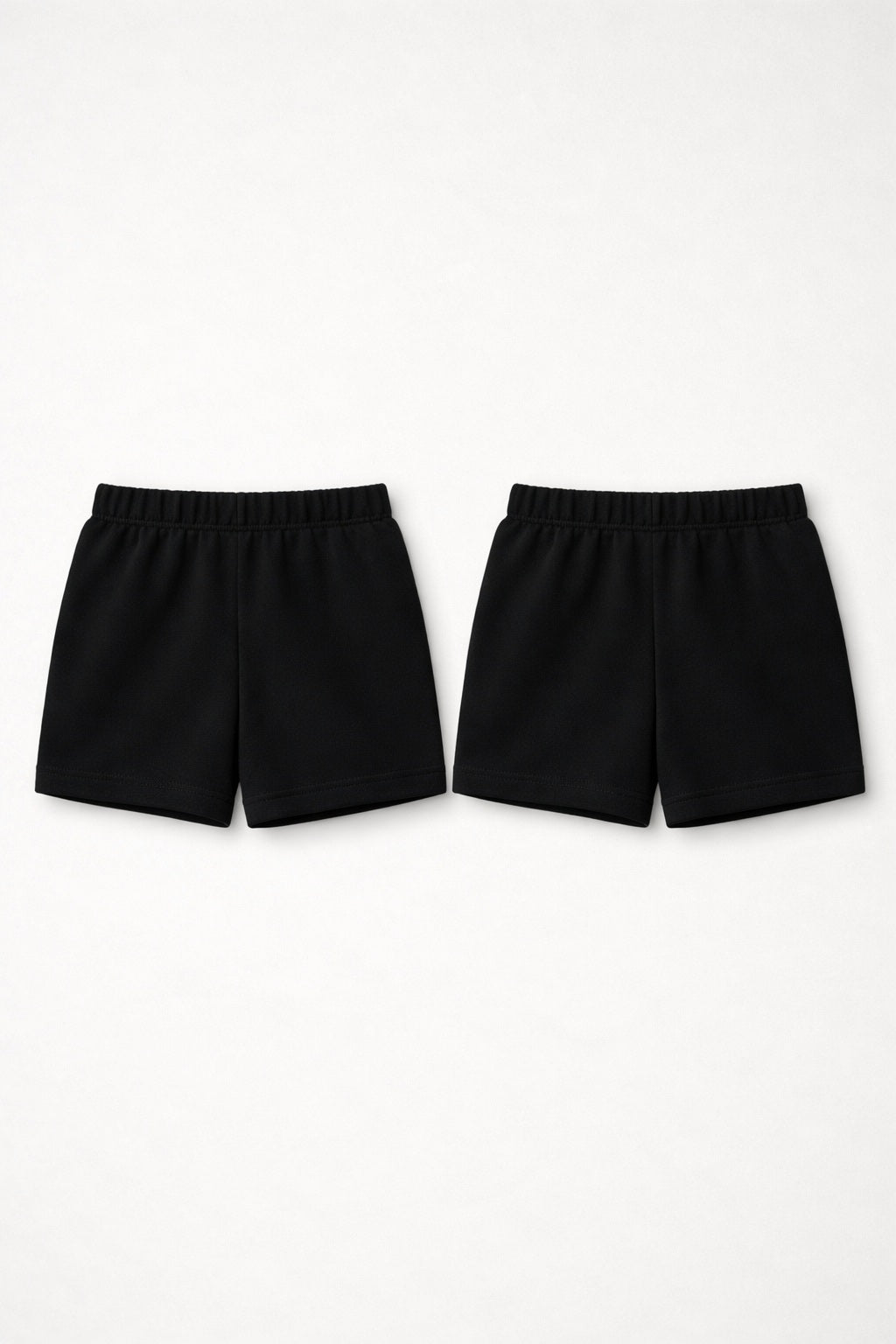 2-piece Set of Basic Woman Cotton Fleece Shorts
