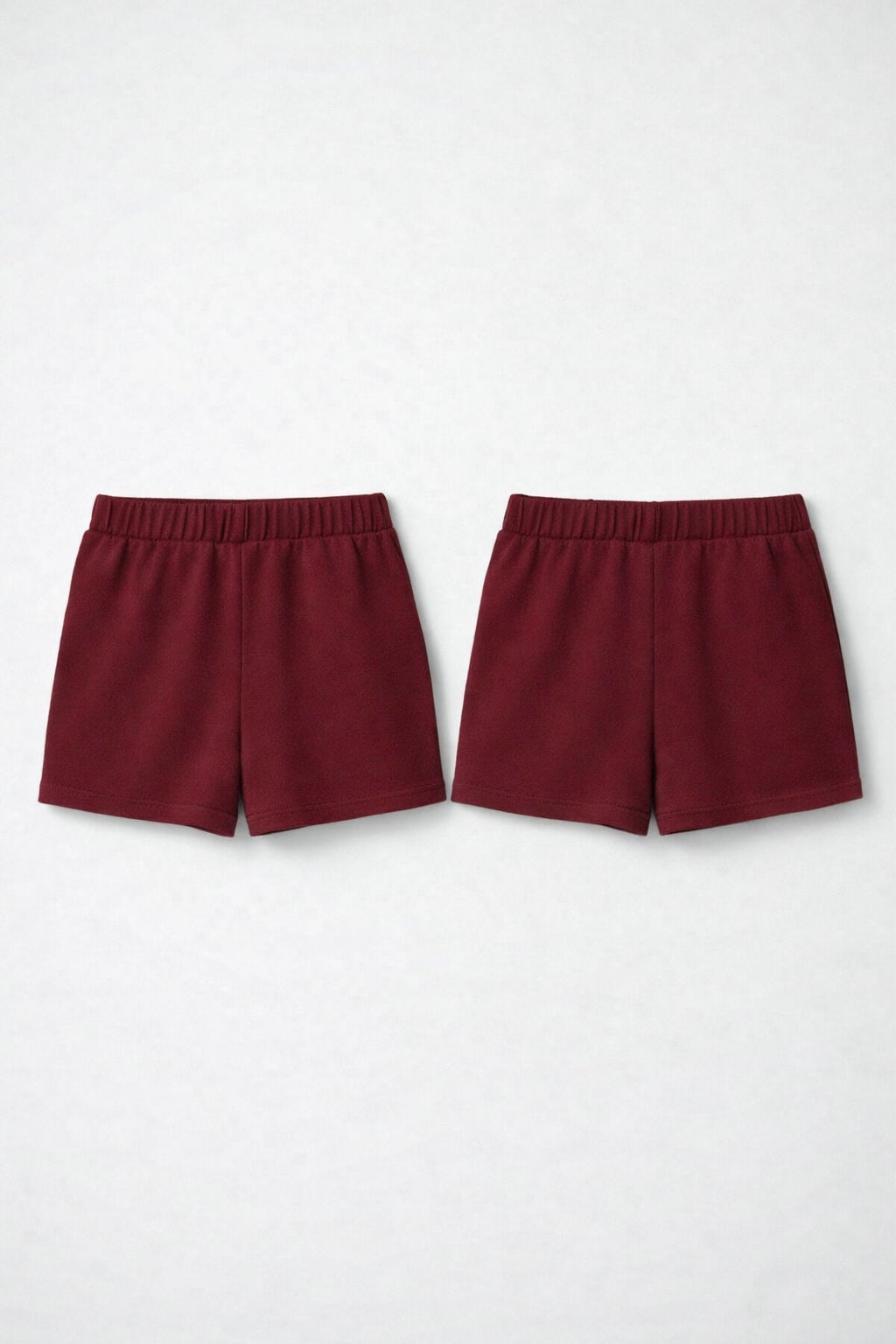 2-piece Set of Basic Woman Cotton Fleece Shorts