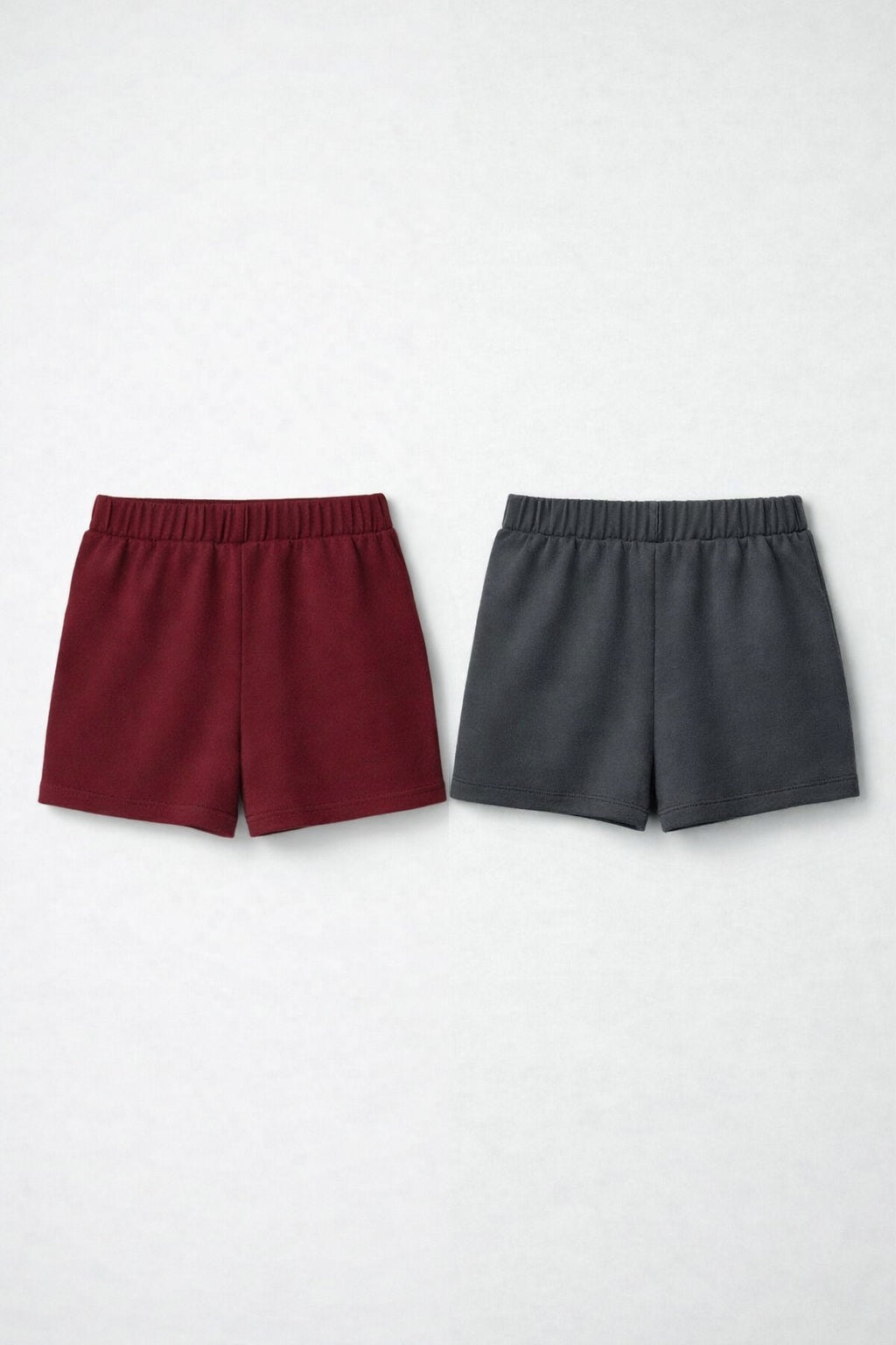 2-piece Set of Basic Woman Cotton Fleece Shorts