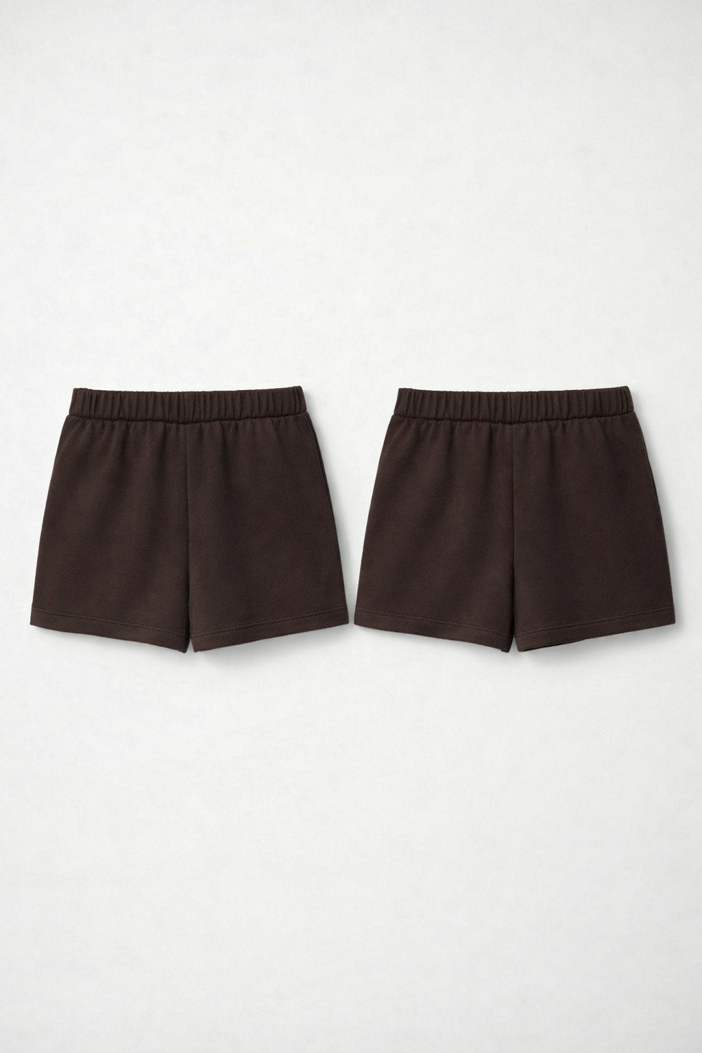 2-piece Set of Basic Woman Cotton Fleece Shorts