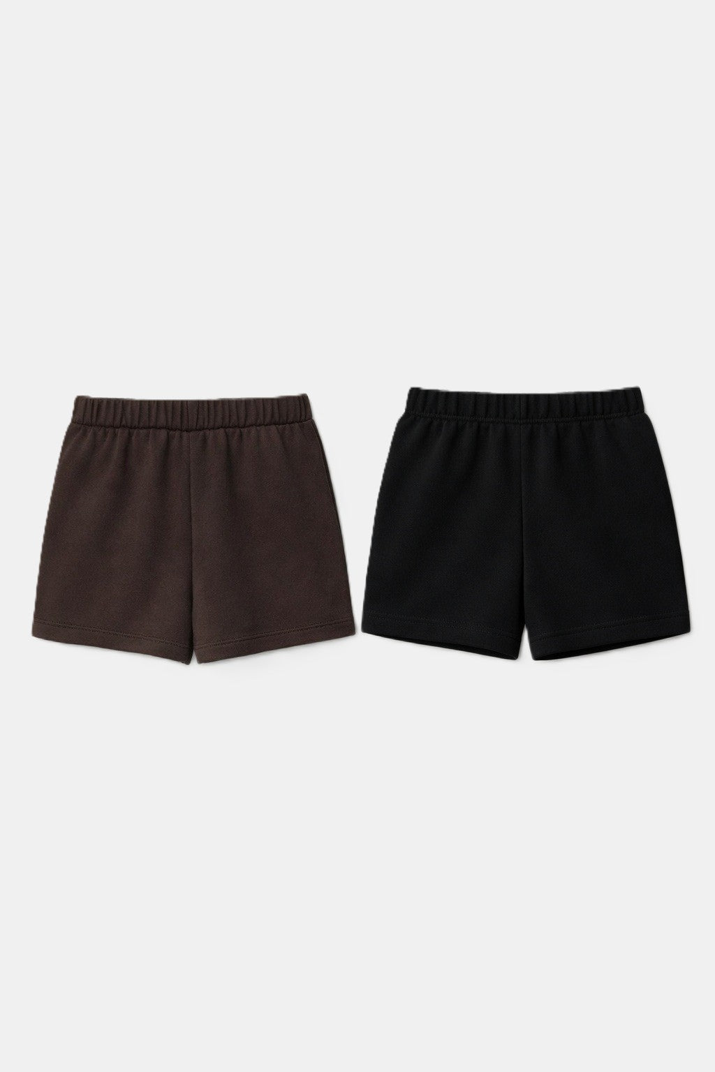 2-piece Set of Basic Woman Cotton Fleece Shorts