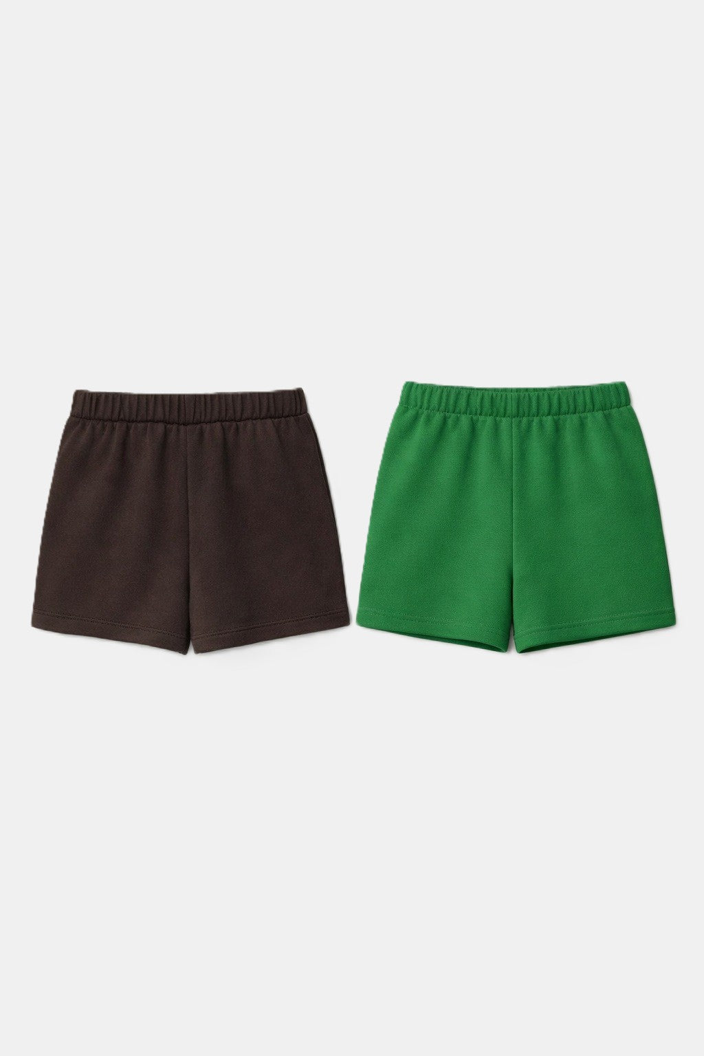 2-piece Set of Basic Woman Cotton Fleece Shorts