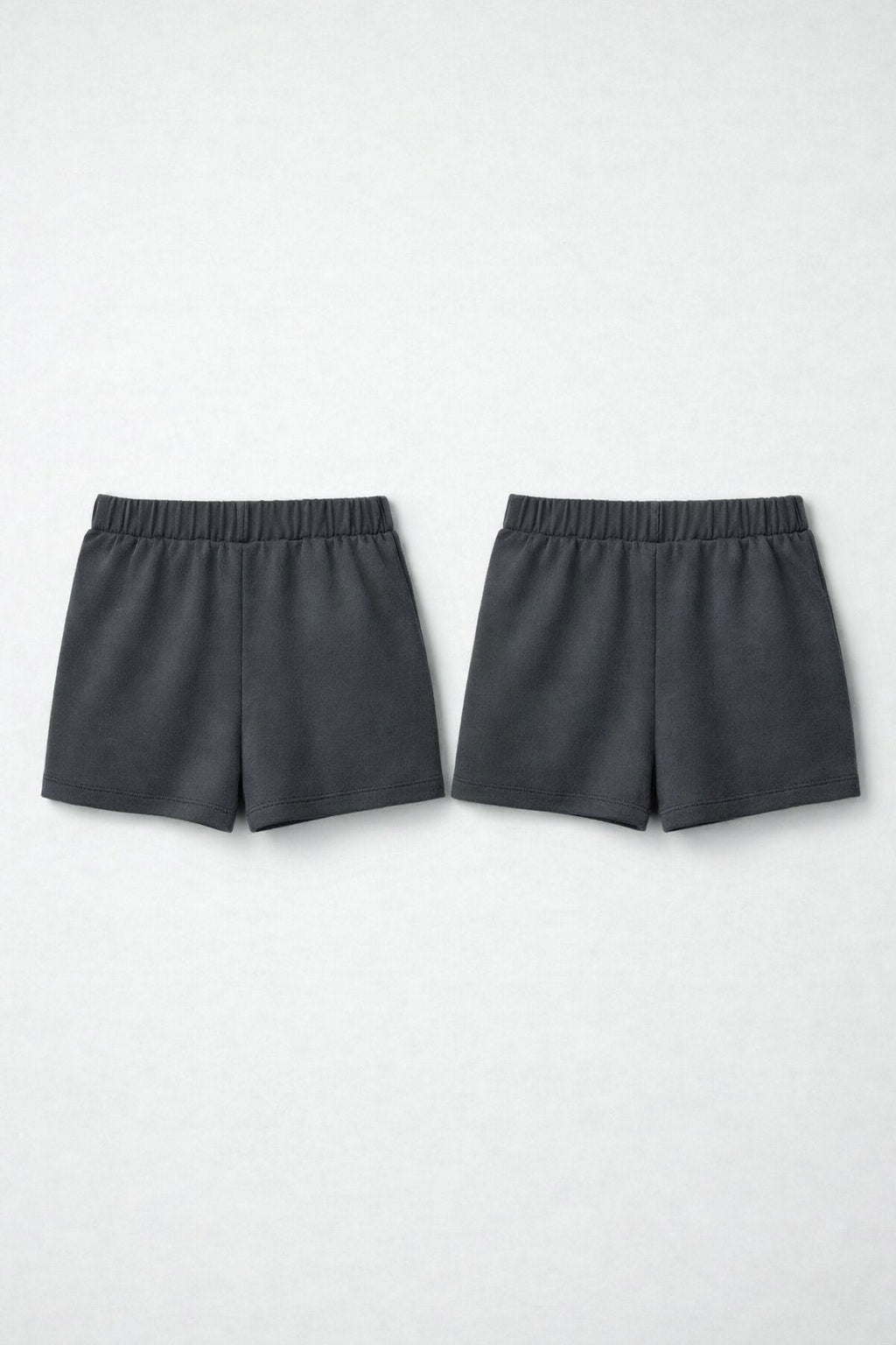 2-piece Set of Basic Woman Cotton Fleece Shorts