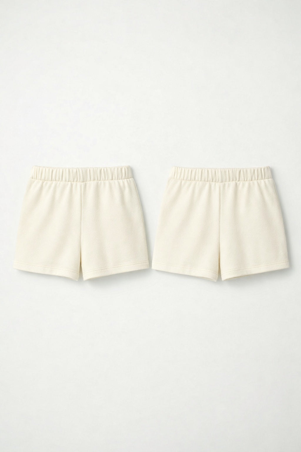 2-piece Set of Basic Woman Cotton Fleece Shorts