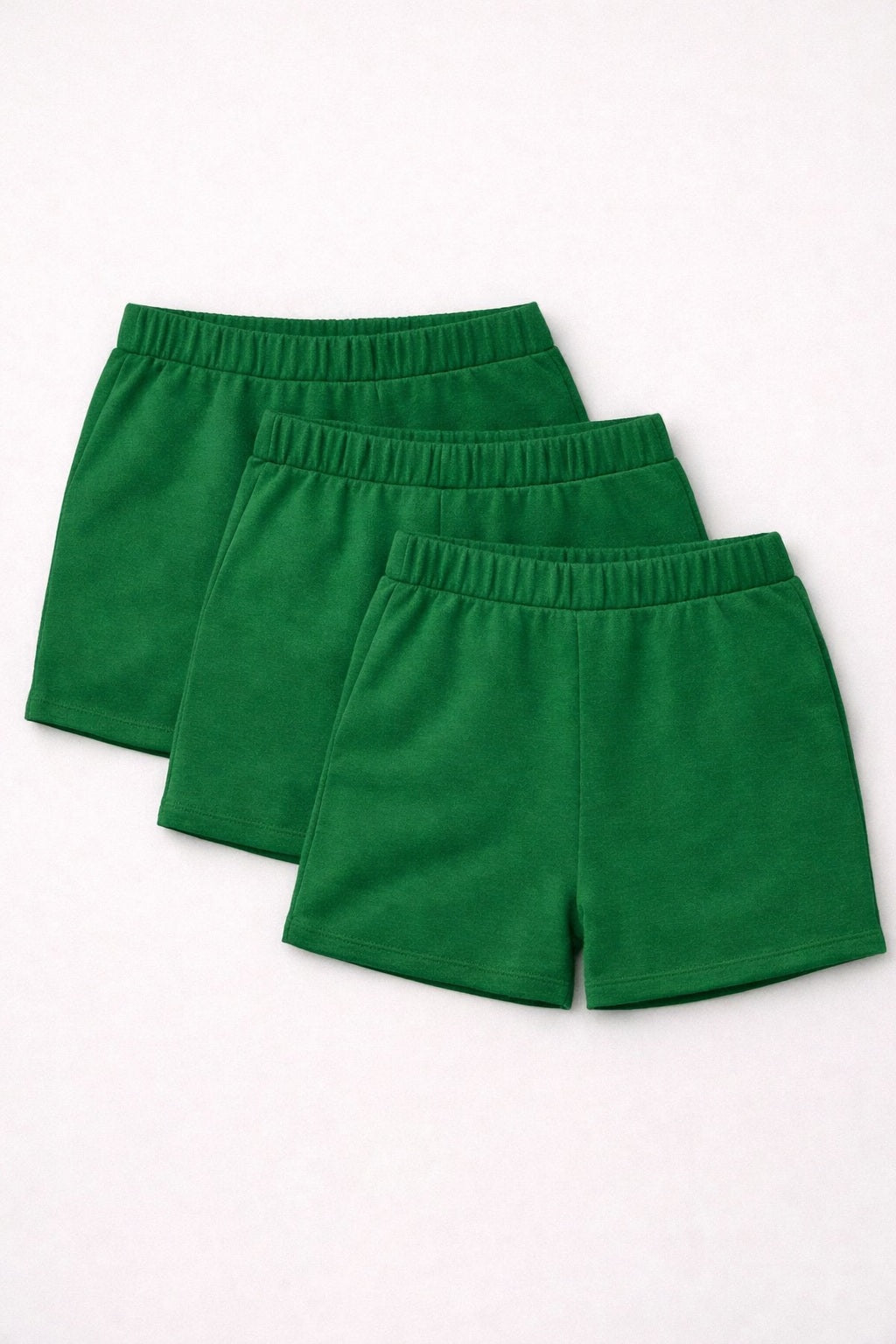 3-piece Set of Basic Woman Cotton Fleece Shorts