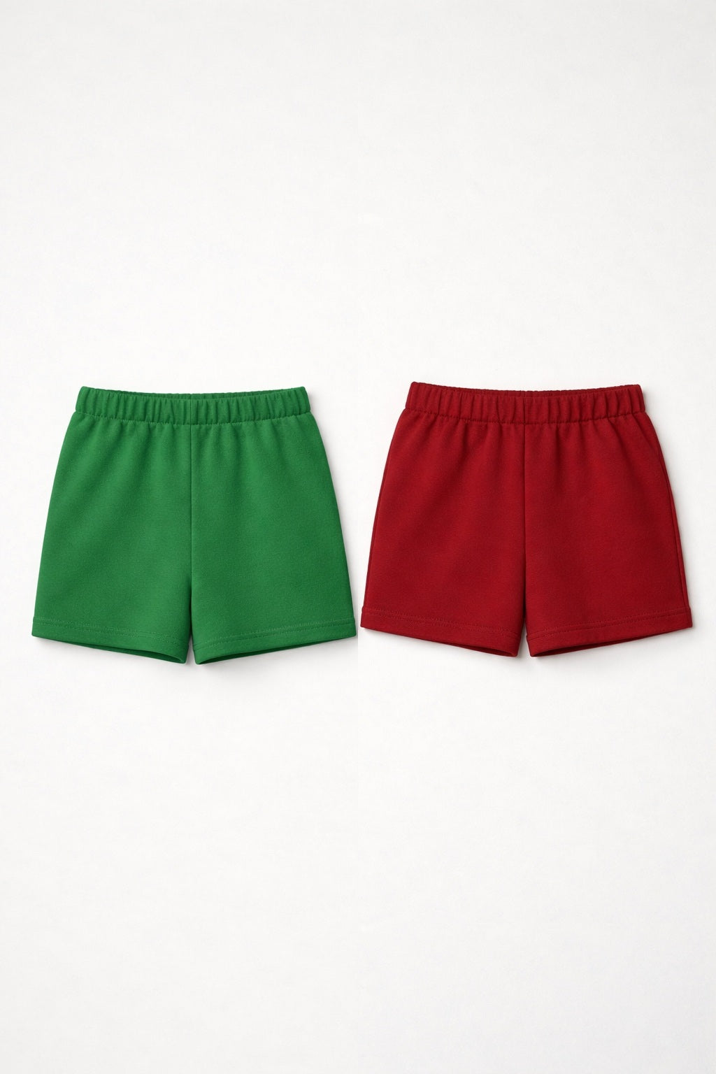 2-piece Set of Basic Woman Cotton Fleece Shorts
