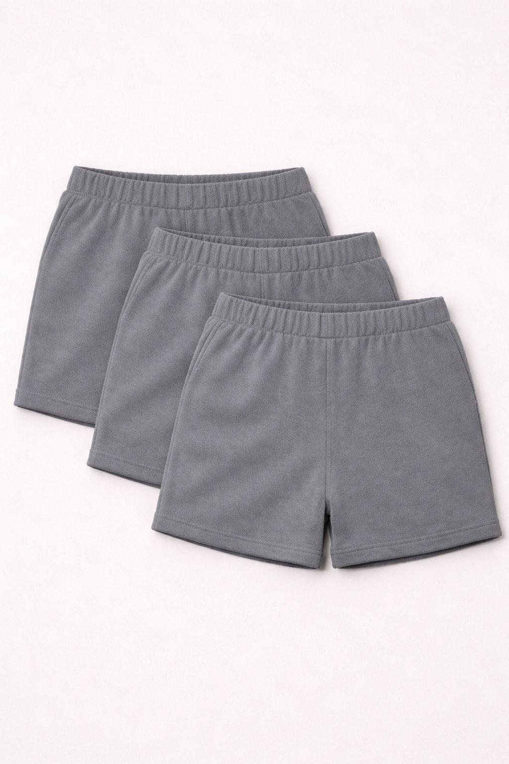 3-piece Set of Basic Woman Cotton Fleece Shorts