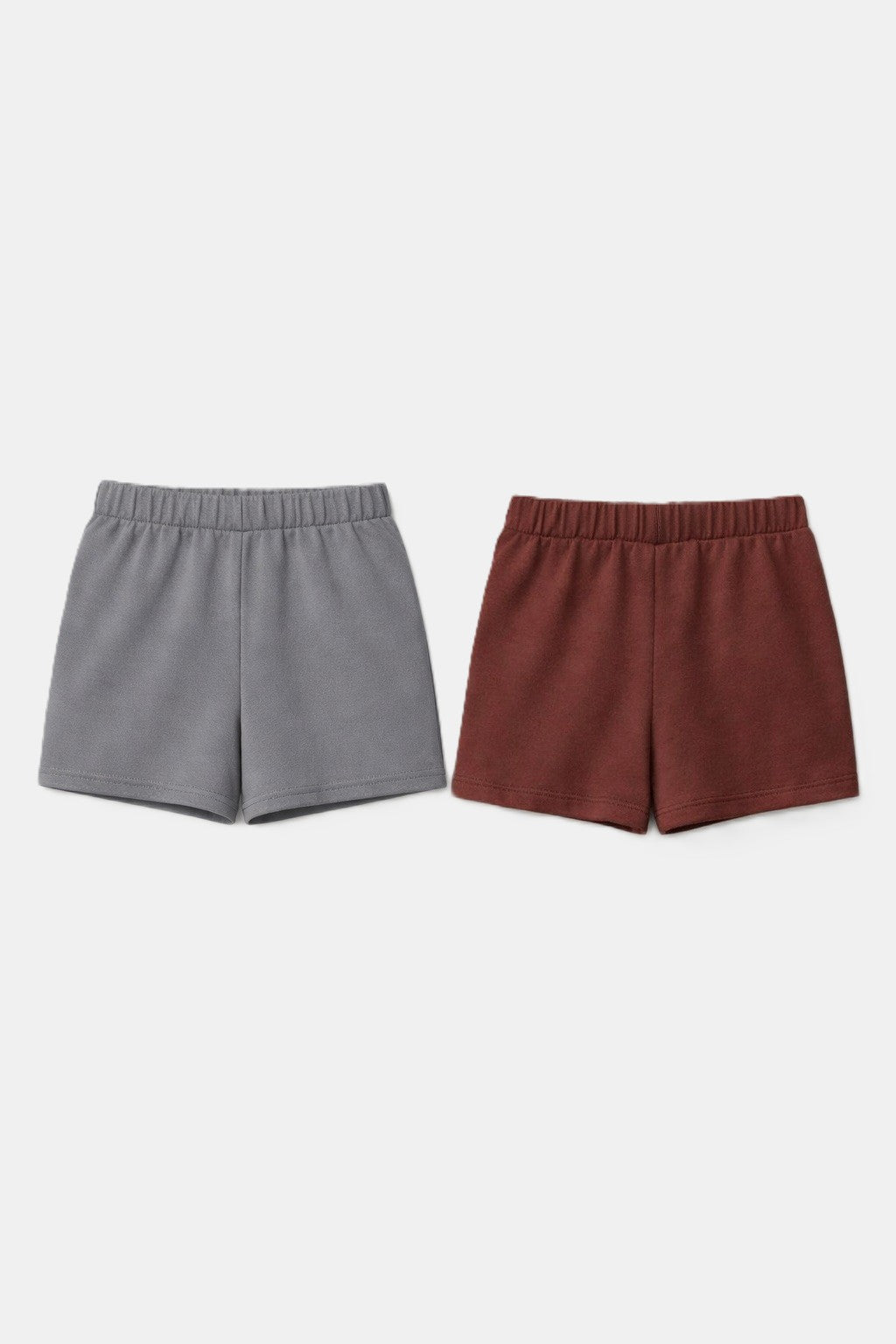 2-piece Set of Basic Woman Cotton Fleece Shorts