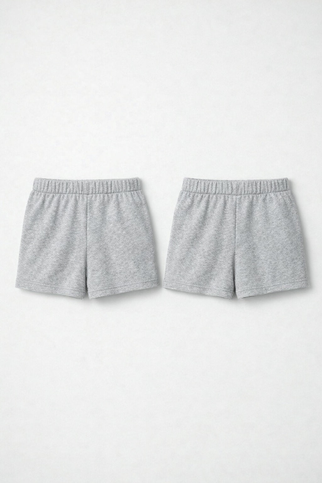 2-piece Set of Basic Woman Cotton Fleece Shorts