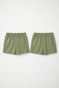 2-piece Set of Basic Woman Cotton Fleece Shorts