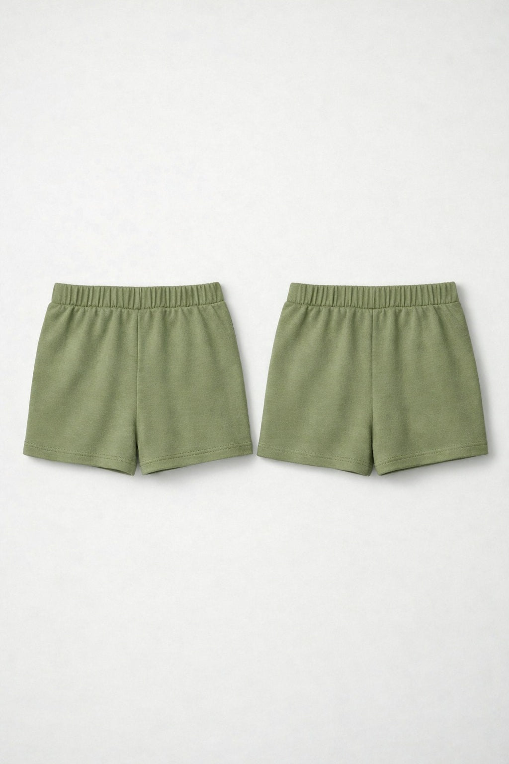 2-piece Set of Basic Woman Cotton Fleece Shorts