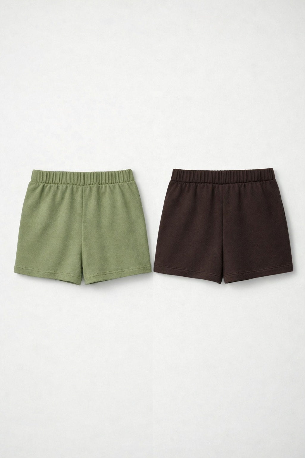 2-piece Set of Basic Woman Cotton Fleece Shorts
