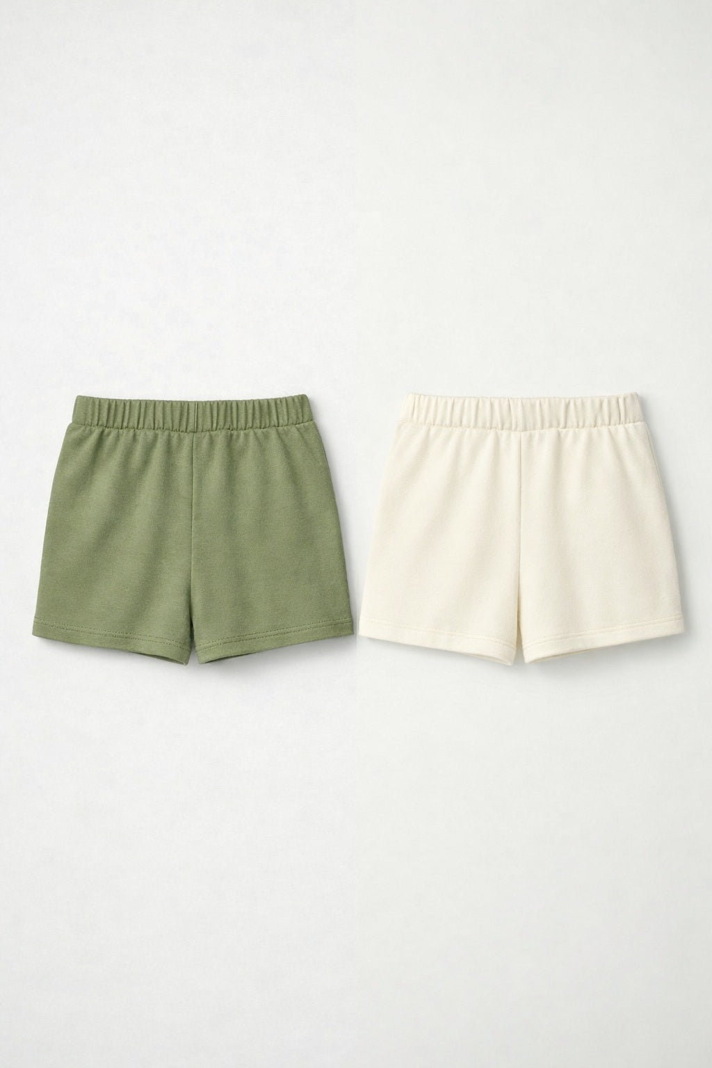 2-piece Set of Basic Woman Cotton Fleece Shorts