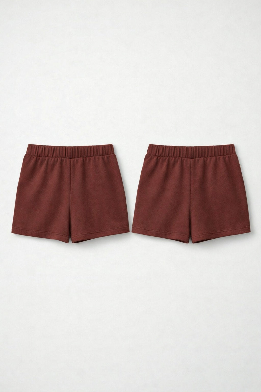 2-piece Set of Basic Woman Cotton Fleece Shorts