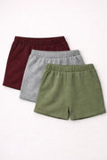 BurgundyGreymelangeKhaki Shorts