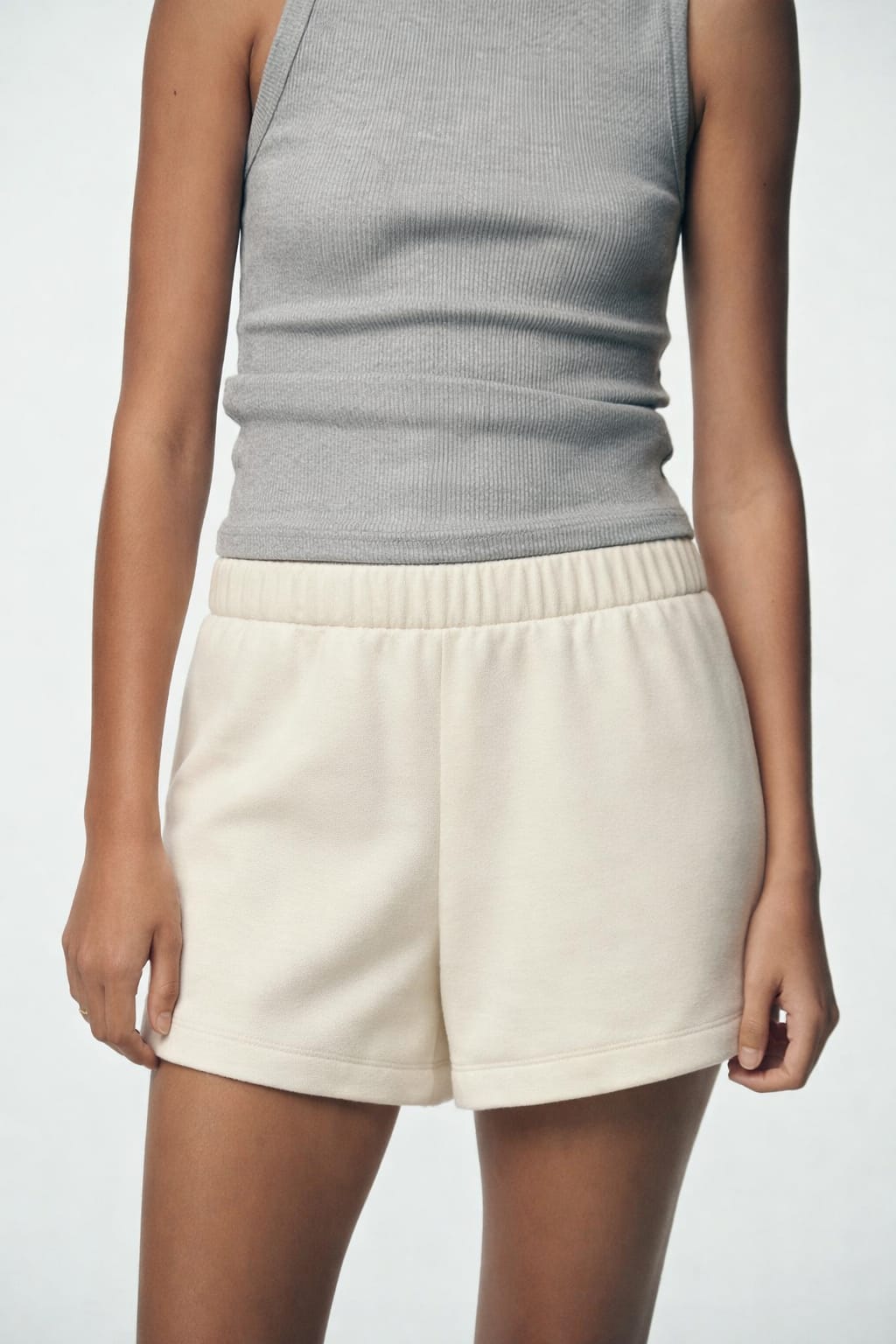 Basic Woman Cotton Fleece Shorts