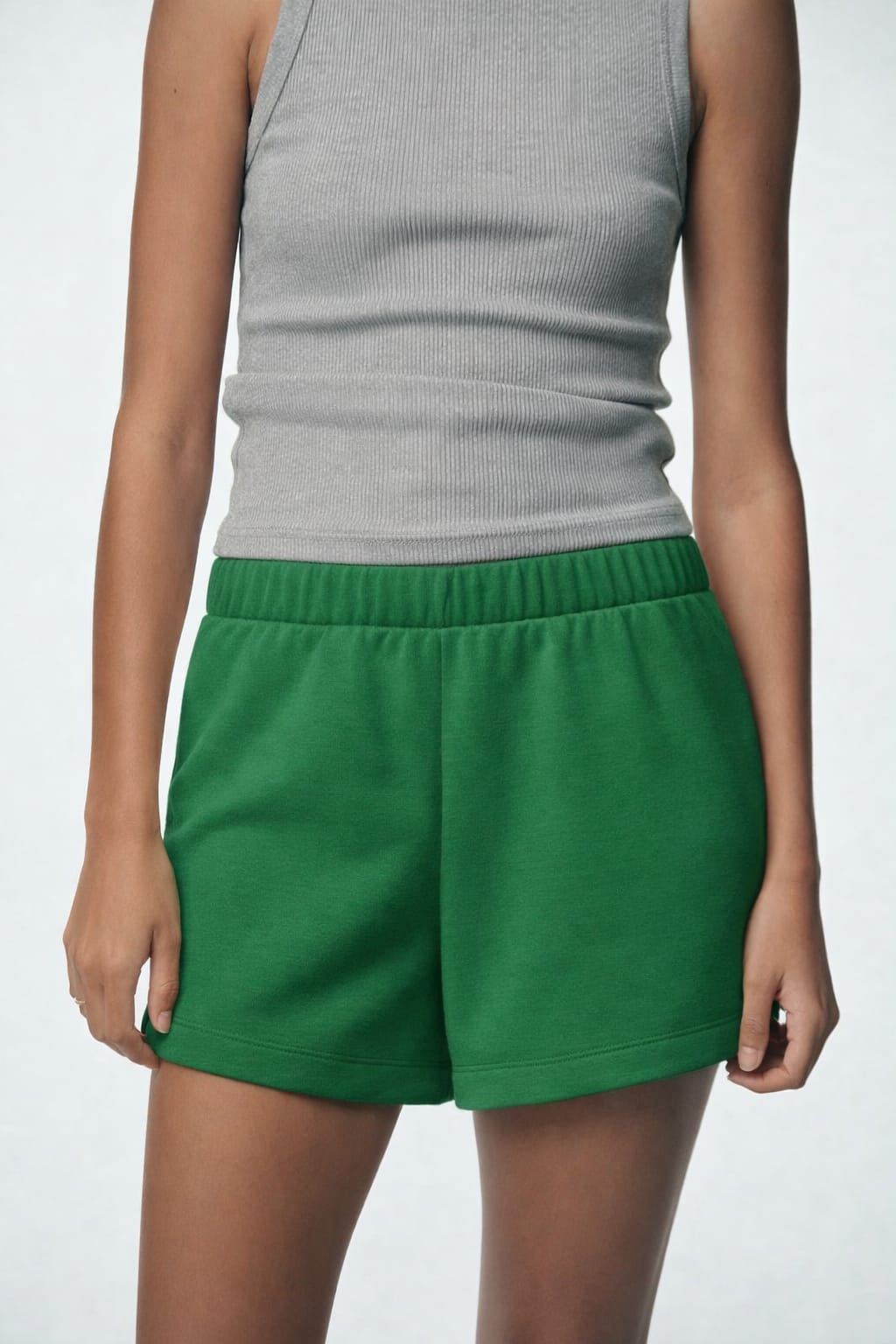 Basic Woman Cotton Fleece Shorts