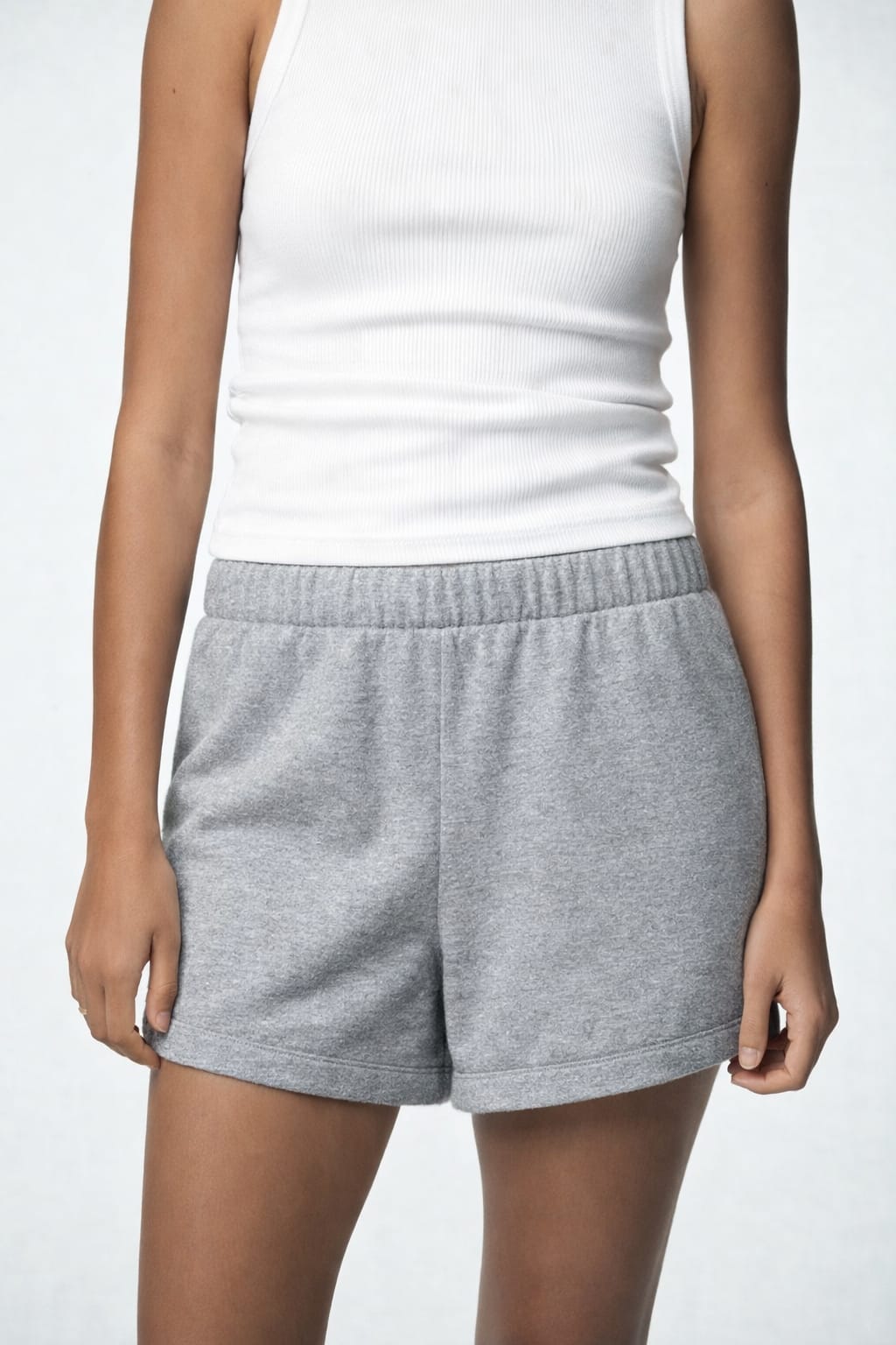 Basic Woman Cotton Fleece Shorts
