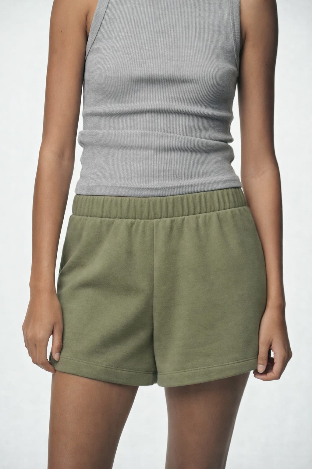 Basic Woman Cotton Fleece Shorts