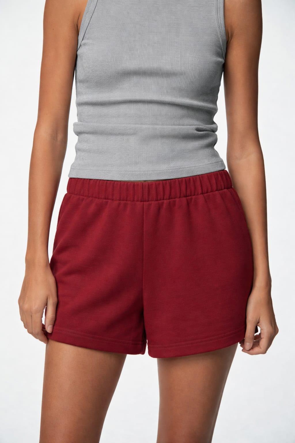 Basic Woman Cotton Fleece Shorts
