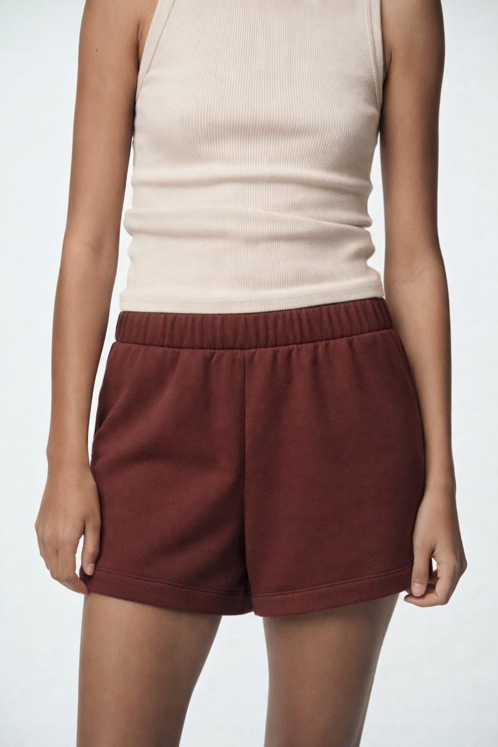Basic Woman Cotton Fleece Shorts