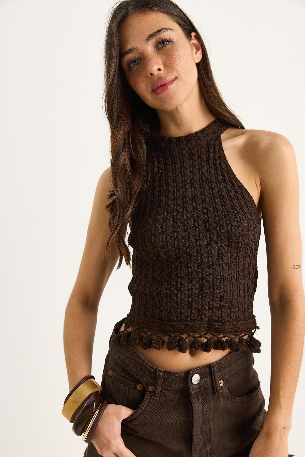 Brown‎ Blouse