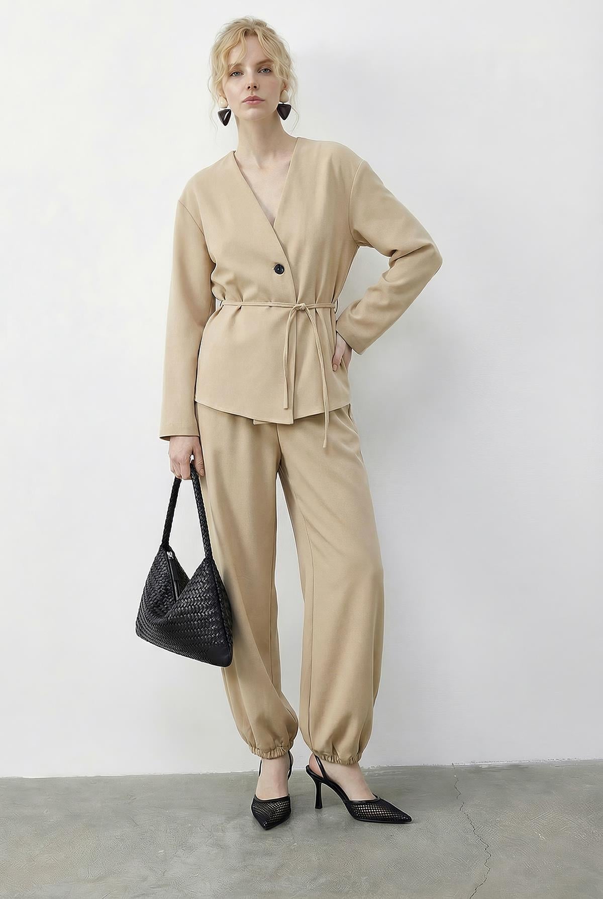 Women's Beige Outfit Set