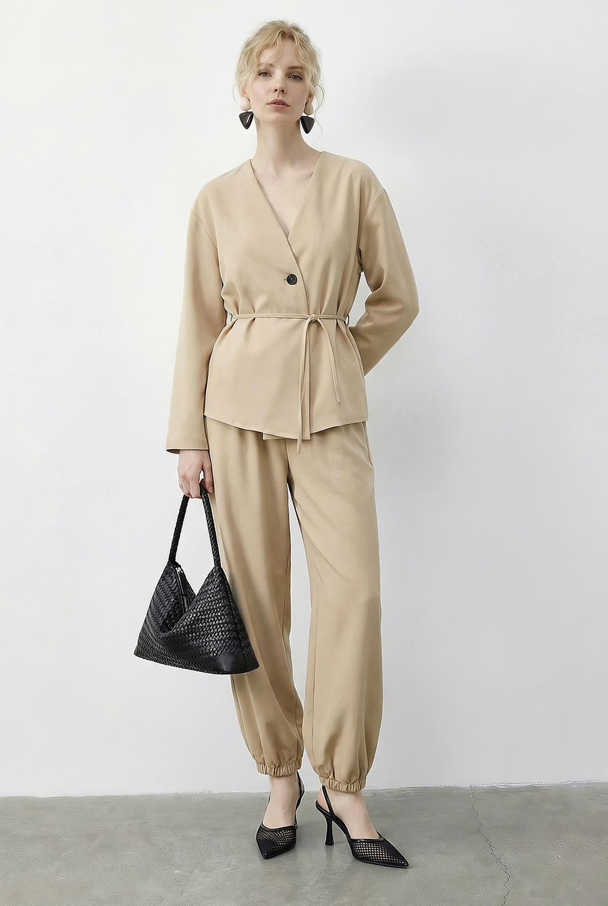 Women's Beige Outfit Set