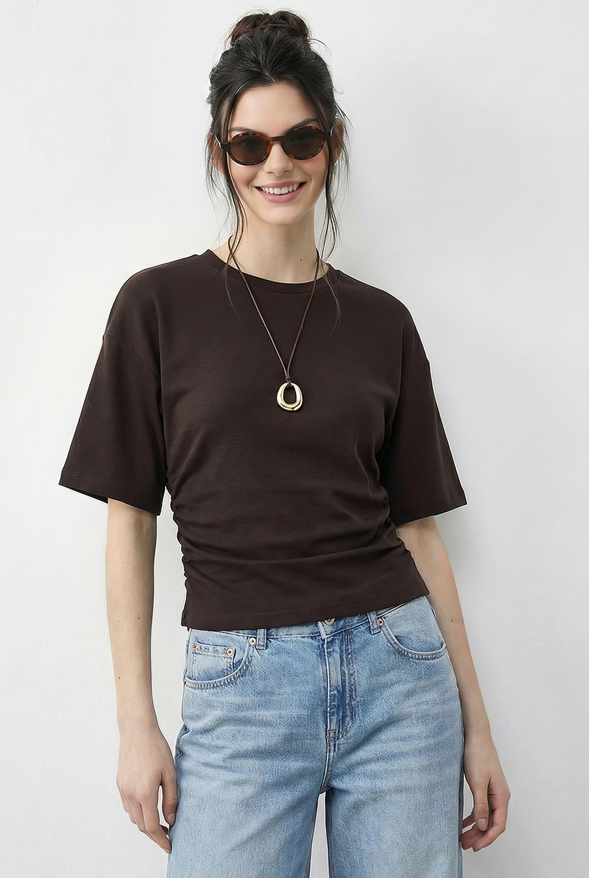 Women's Dark Brown T-Shirt