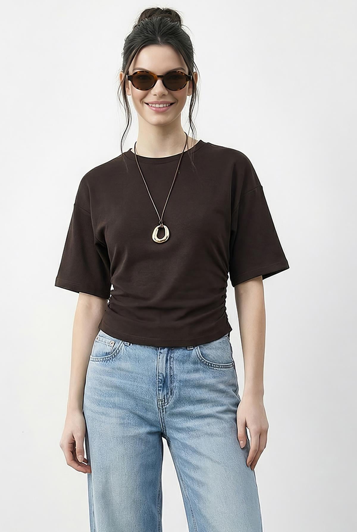 Women's Dark Brown T-Shirt
