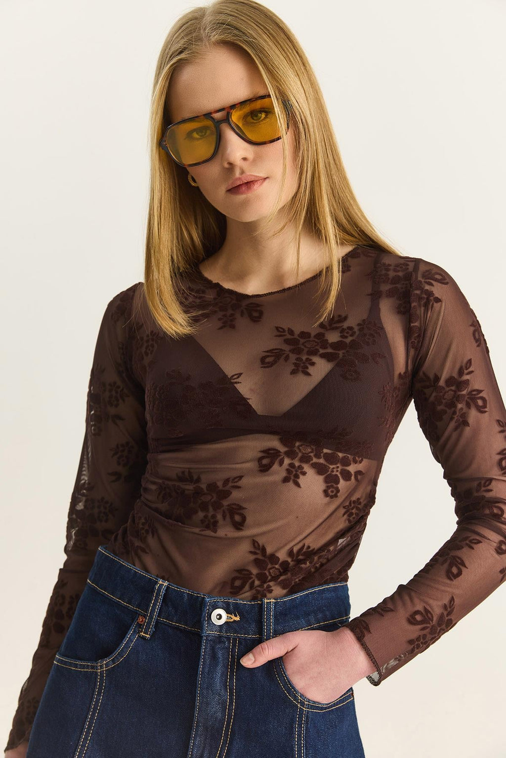 Brown‎ Blouse