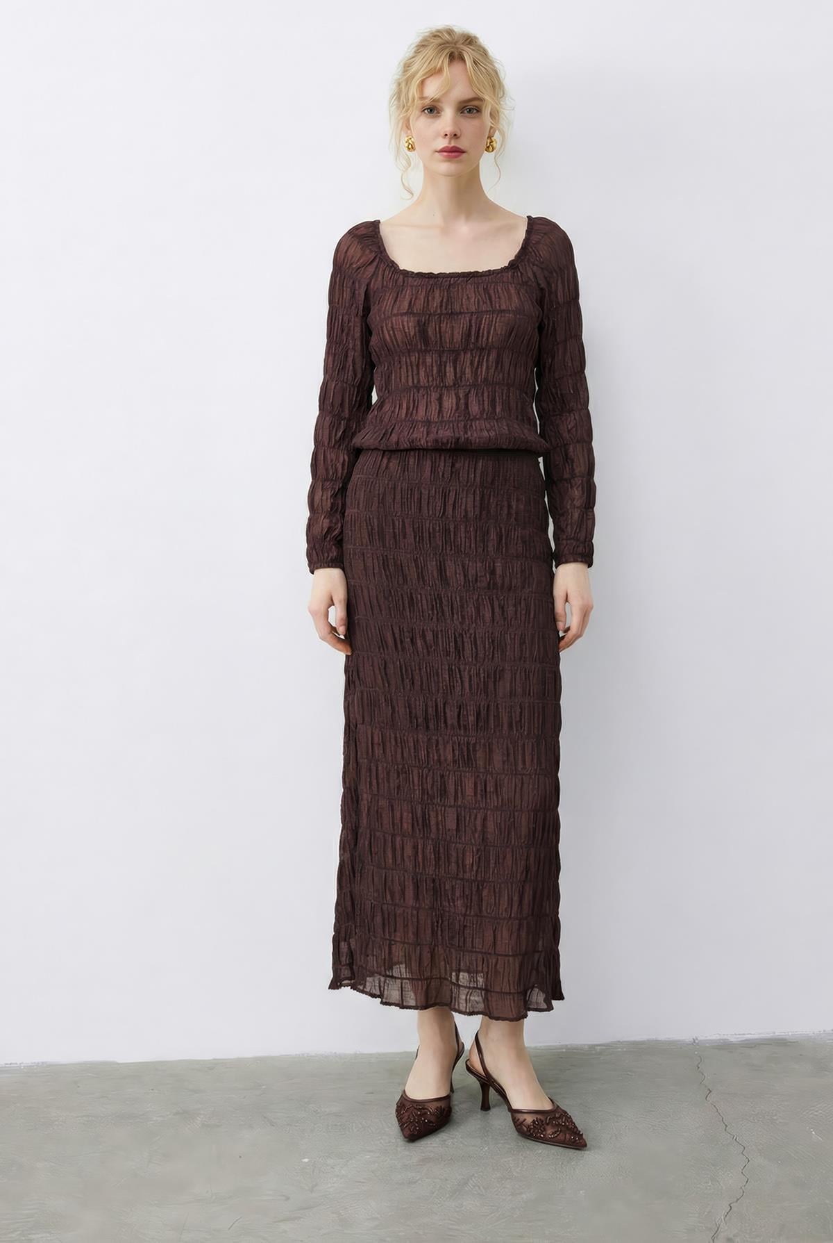 Women's Dark Brown Outfit Set