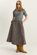 Women's Dark Blue-Brown Skirt