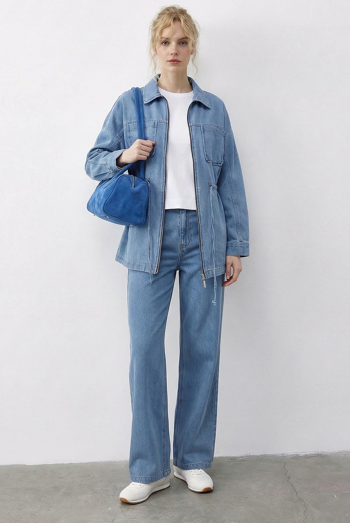 Women's Ice Blue Outfit Set