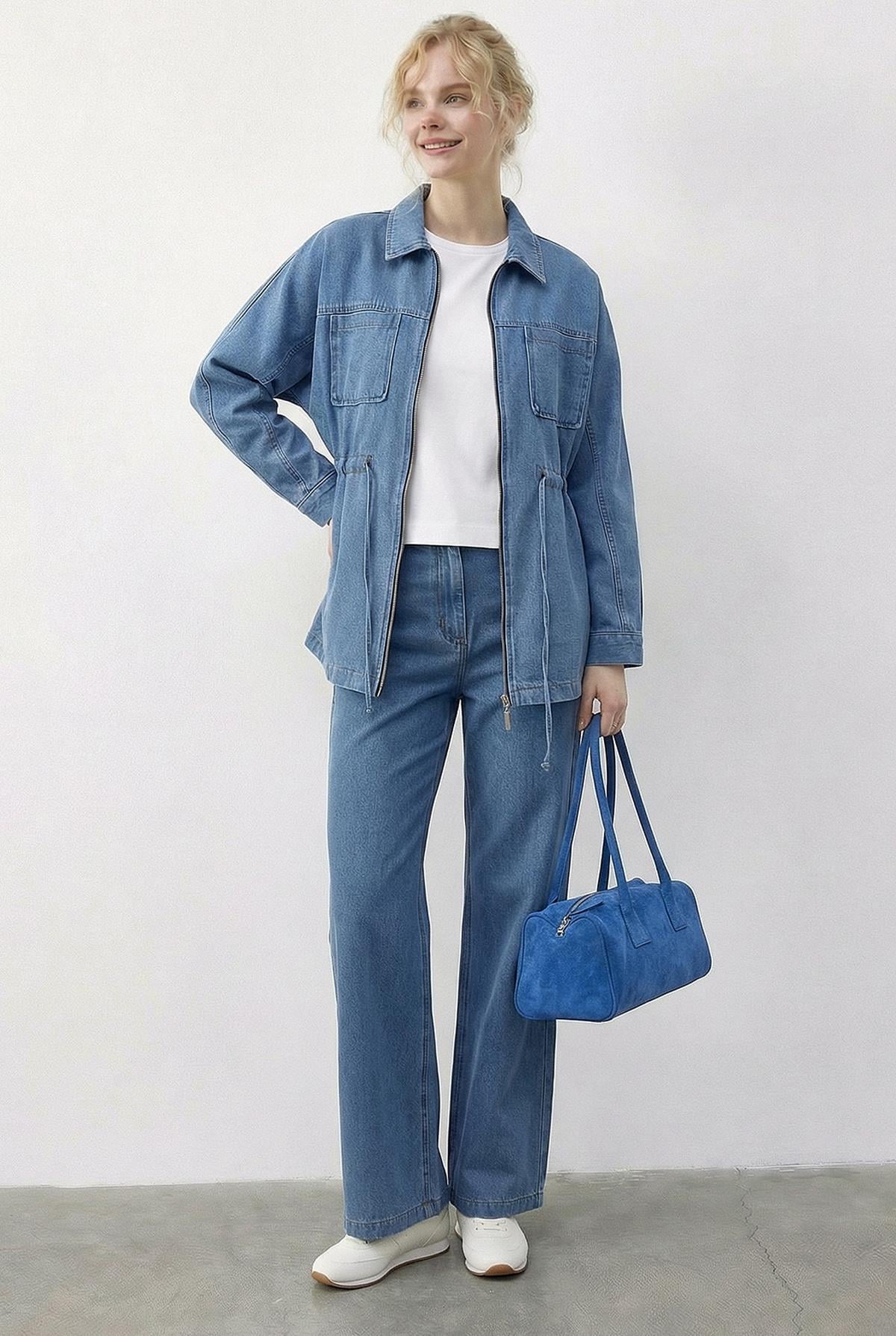 Women's Ice Blue Outfit Set