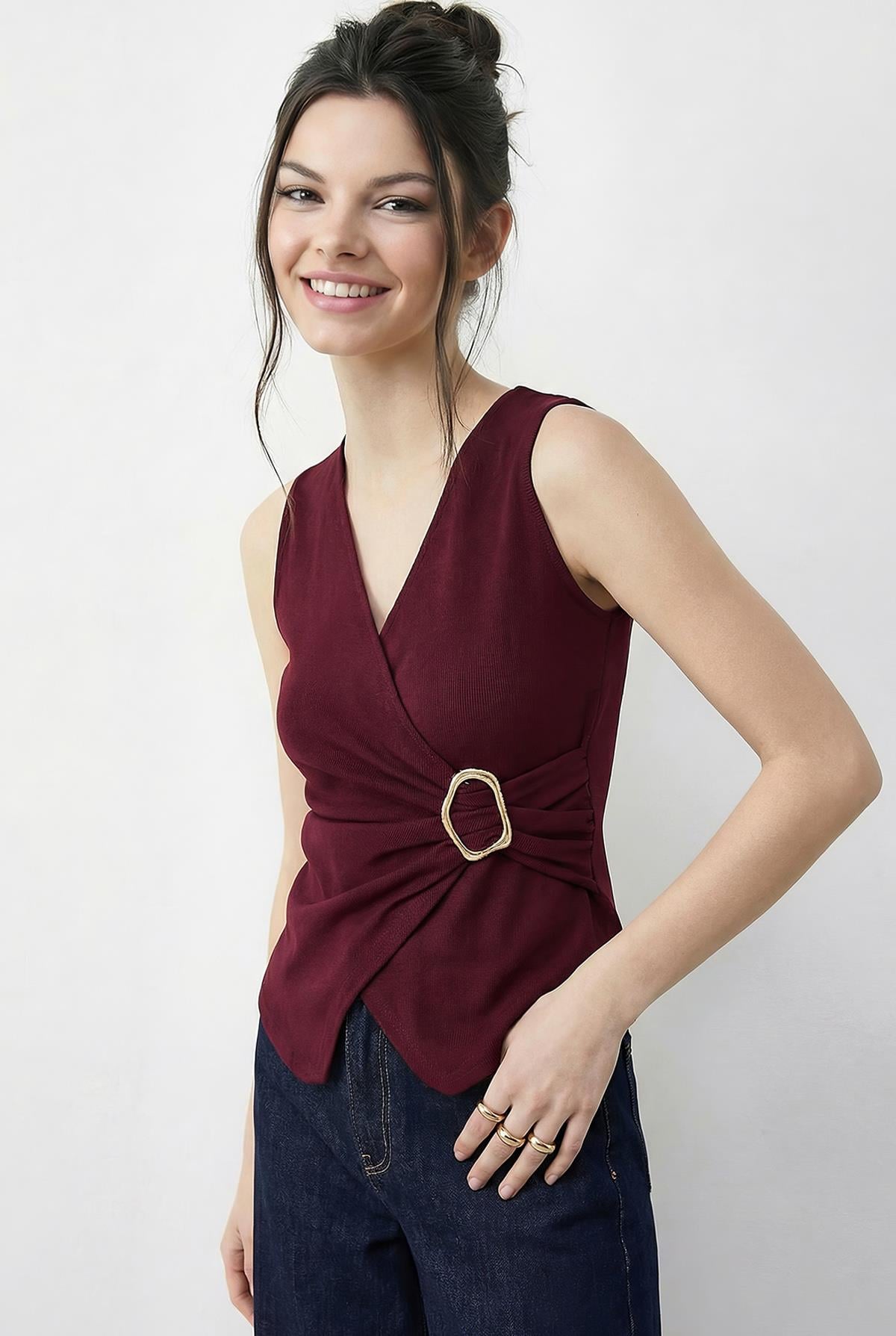 Burgundy Blouse