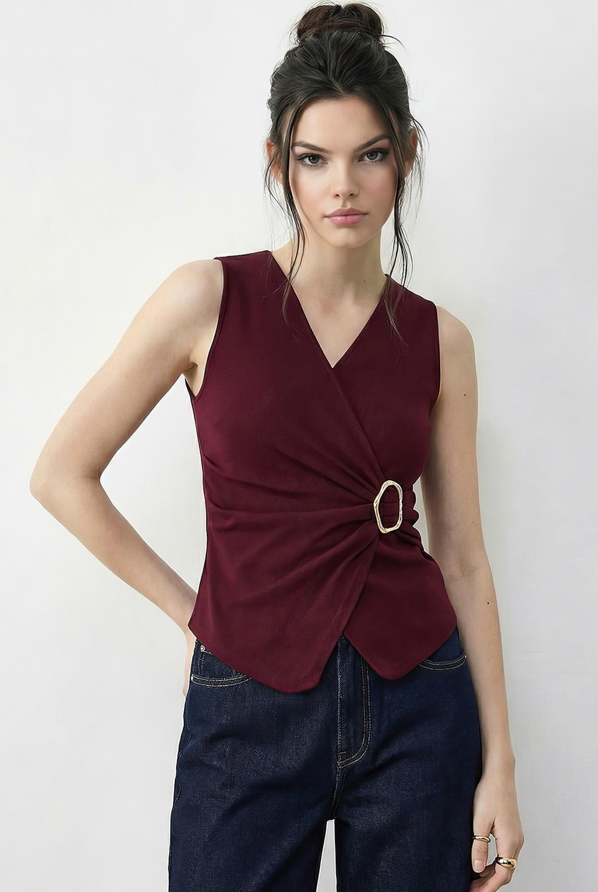 Burgundy Blouse