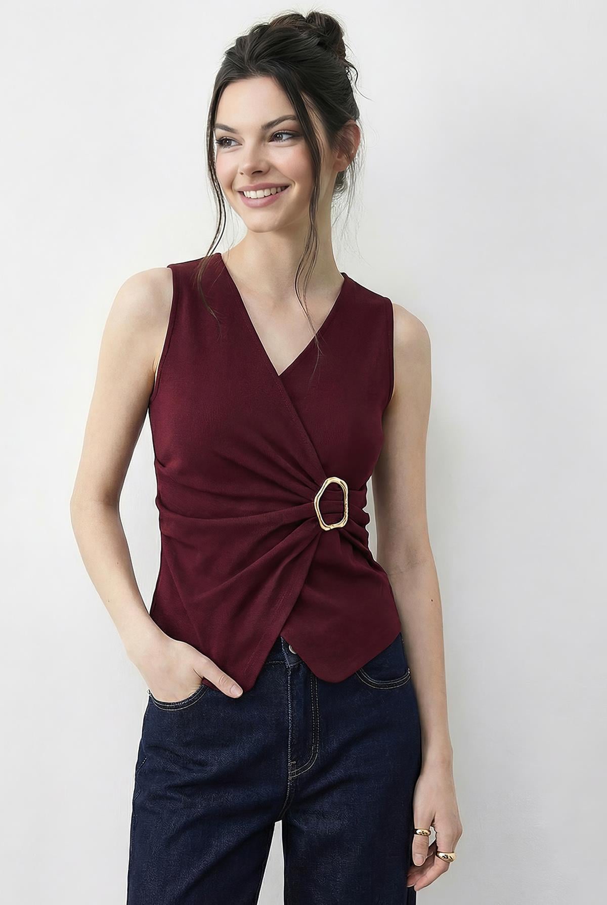 Burgundy Blouse