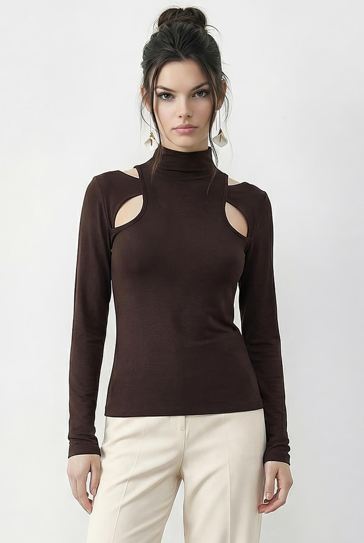 Dark Brown Blouse - 57880