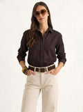 Women's Regular Fit Denim Shirt 7513 60283940 - Brown