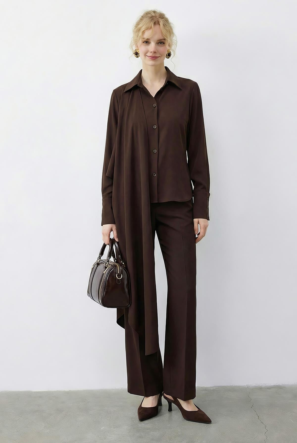 Women's Dark Brown Outfit Set