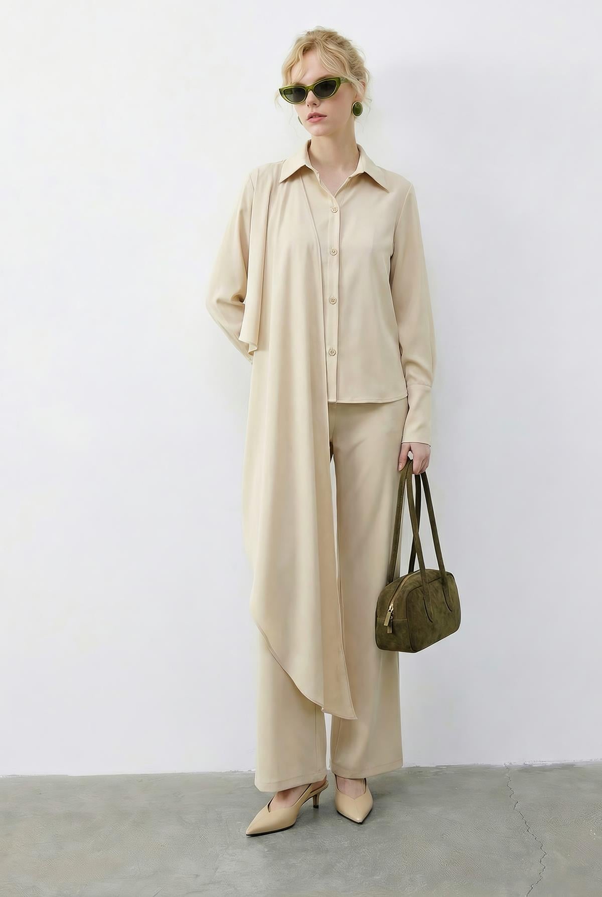 Women's Cream Outfit Set