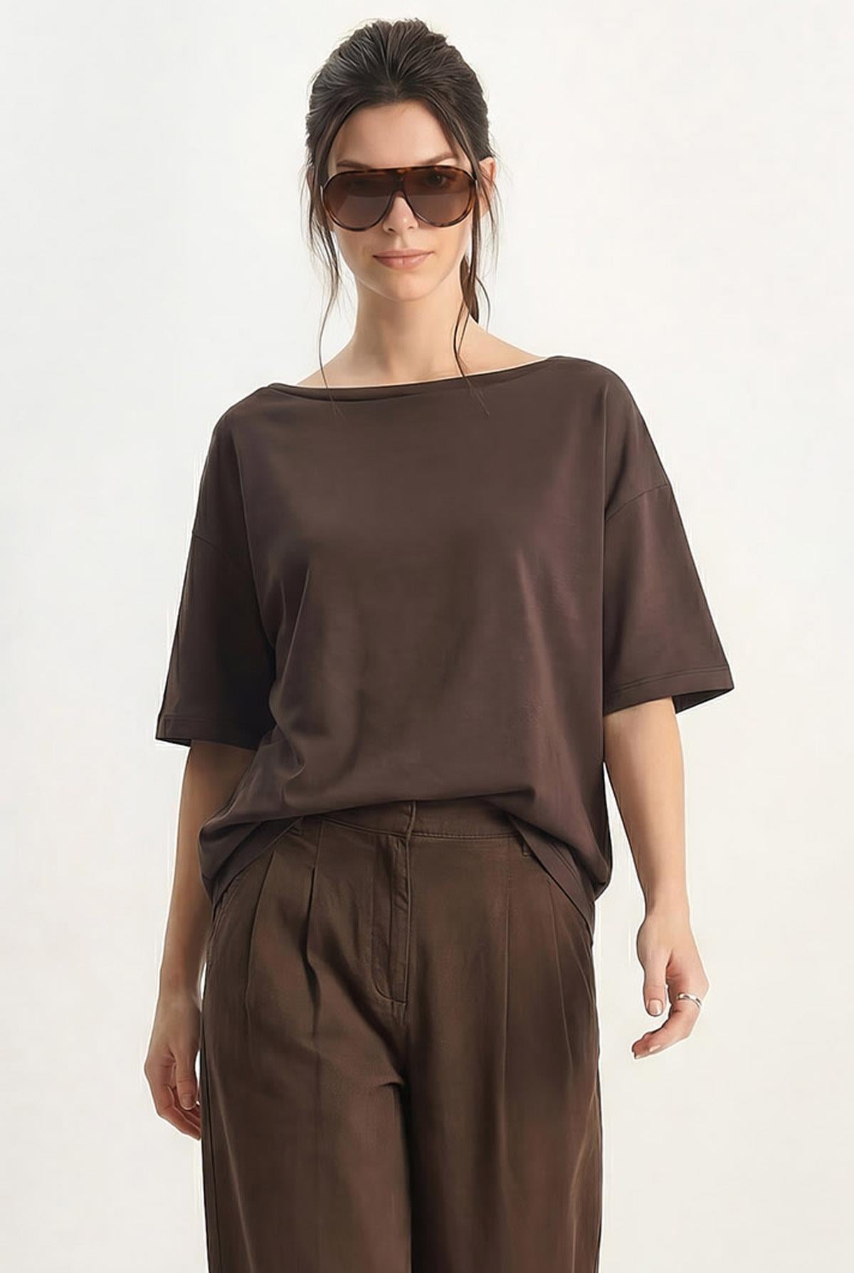 Women's Dark Brown T-Shirt