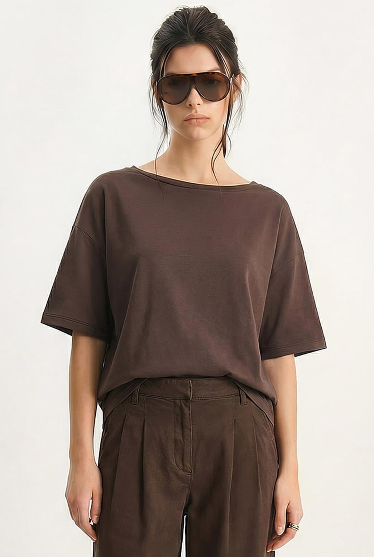 Women's Dark Brown T-Shirt