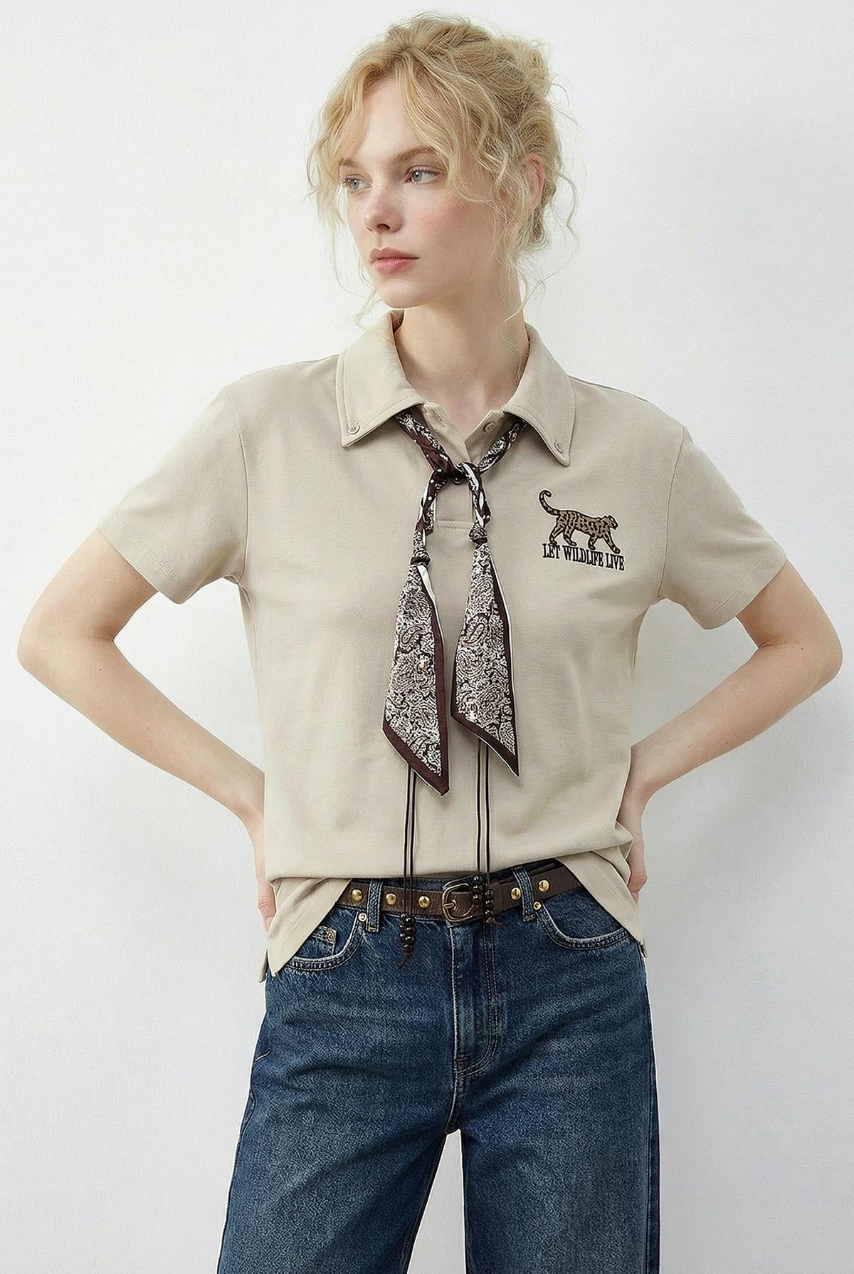 Women's Beige T-Shirt