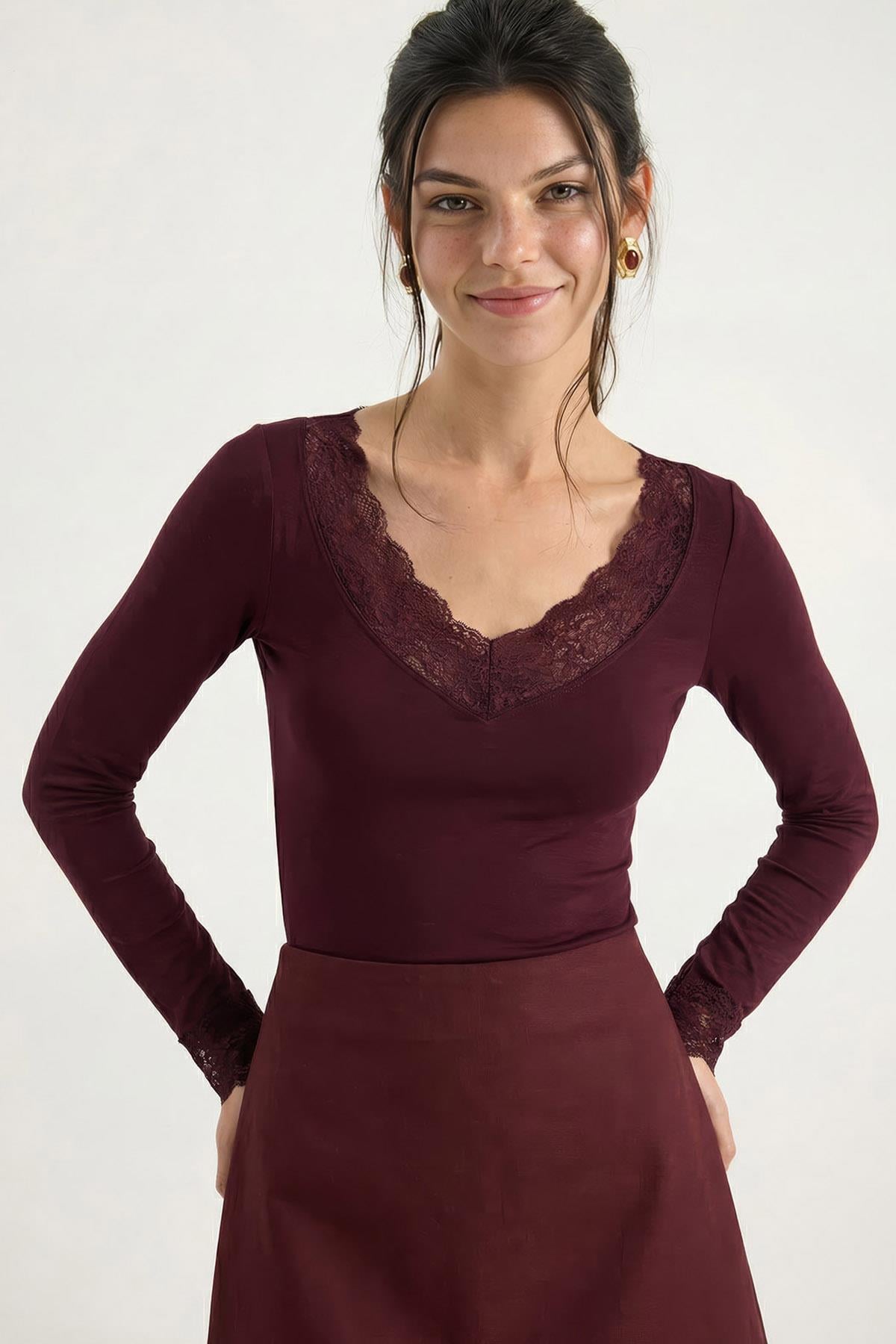 Burgundy Blouse