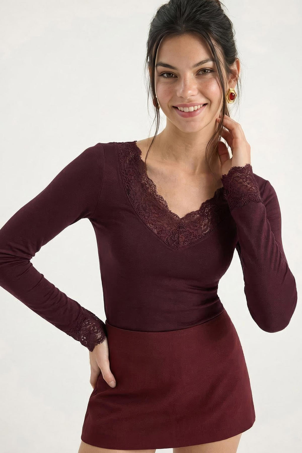 Burgundy Blouse