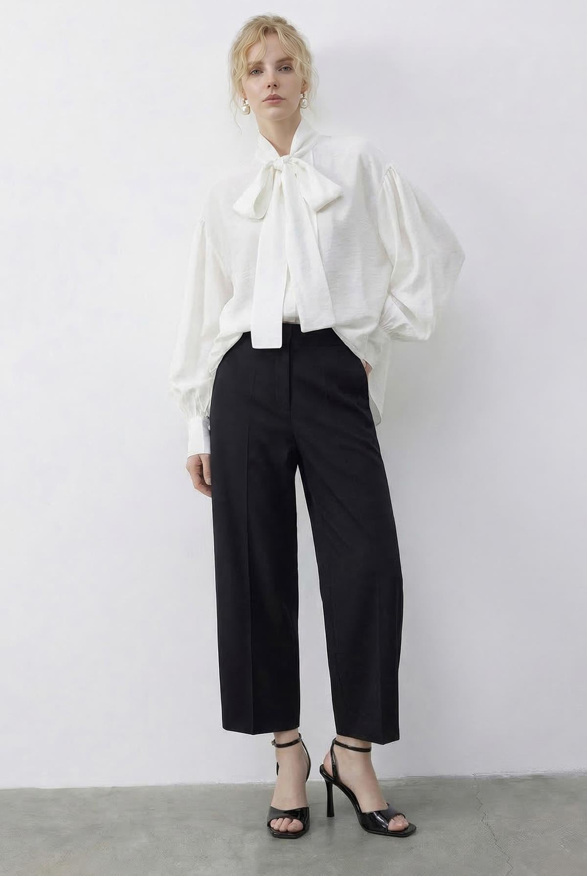 Women's Blouse with Neckline Detail 8101 60286018 - White